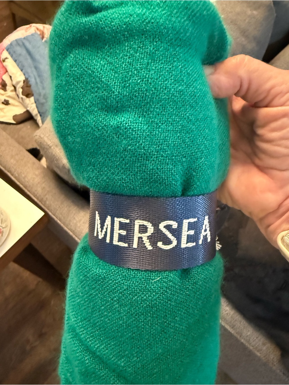 Mersea Go lightly Green Travel Scarf